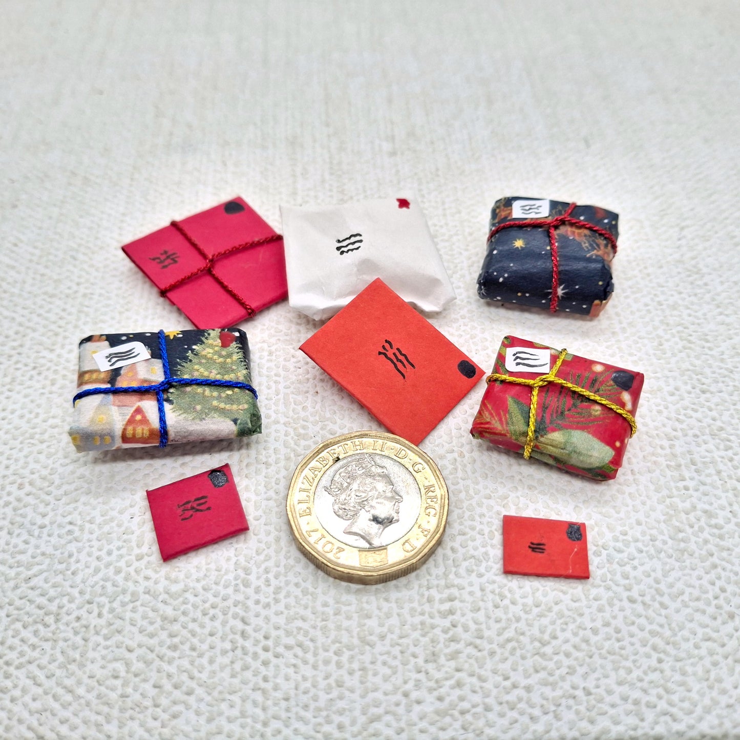 Miniature Red & Navy Christmas Mail Bundles