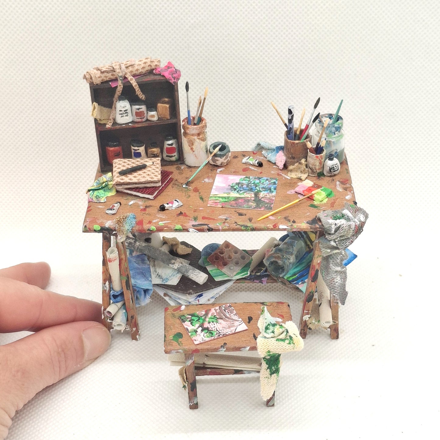 Miniature Artists Table and Stool Set