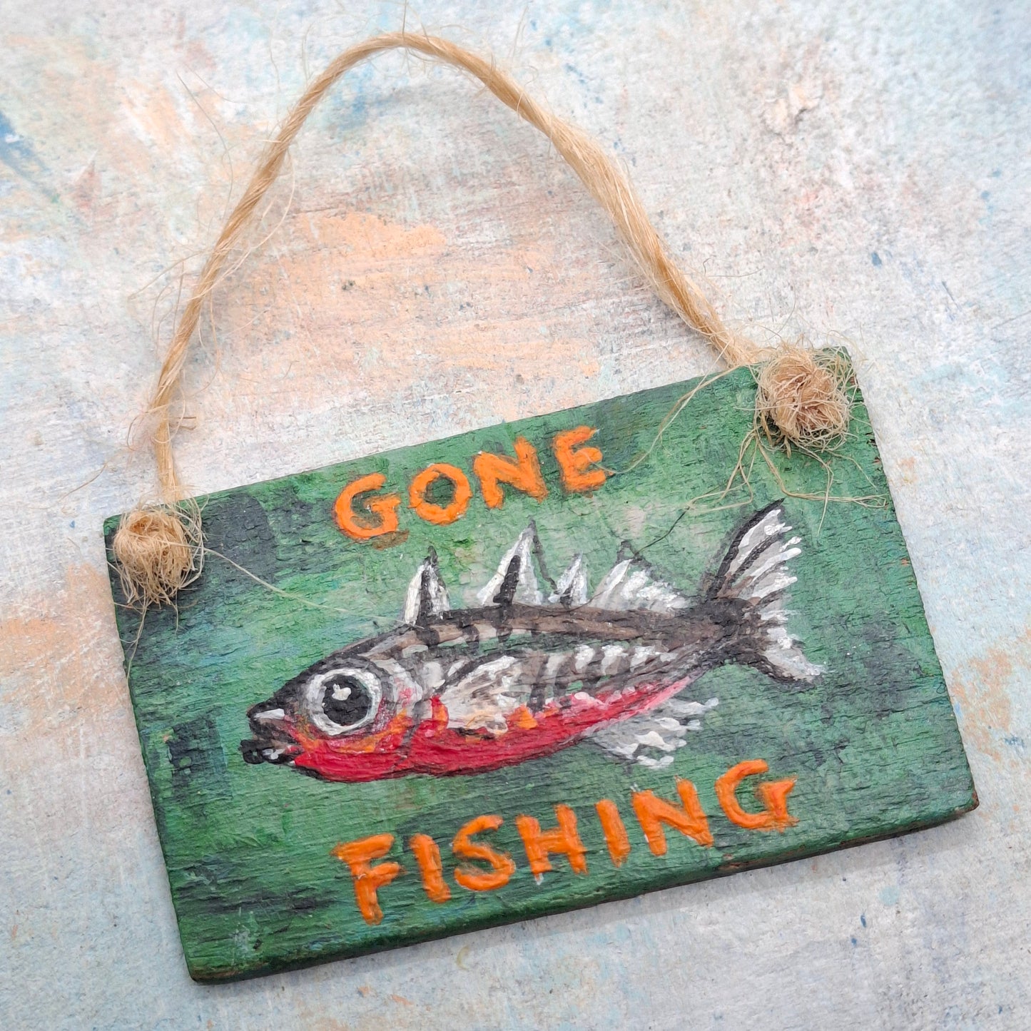 Miniature Gone Fishing Sign