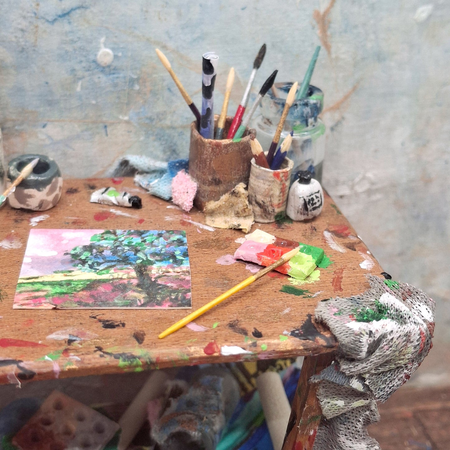 Miniature Artists Table and Stool Set