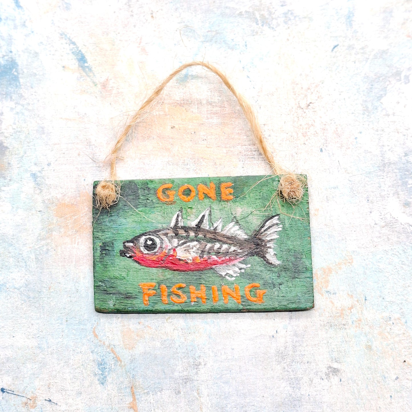 Miniature Gone Fishing Sign