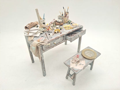 Artists Desk and Stool Set
