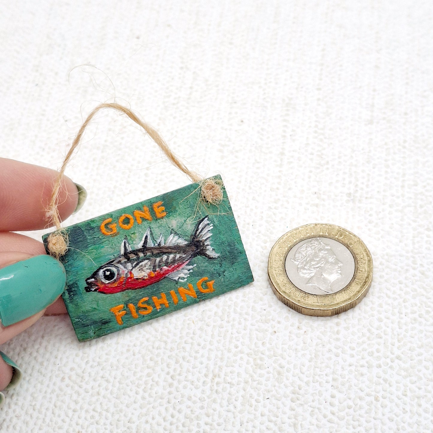 Miniature Gone Fishing Sign