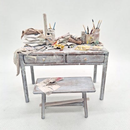 Artists Desk and Stool Set