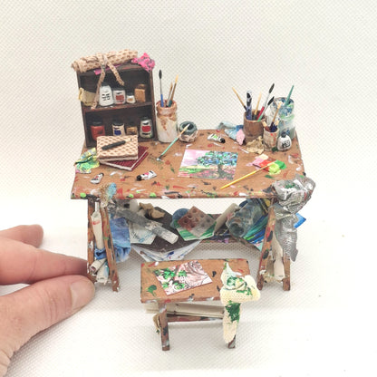 Miniature Artists Table and Stool Set