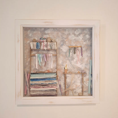 Large Framed Sewing Diorama