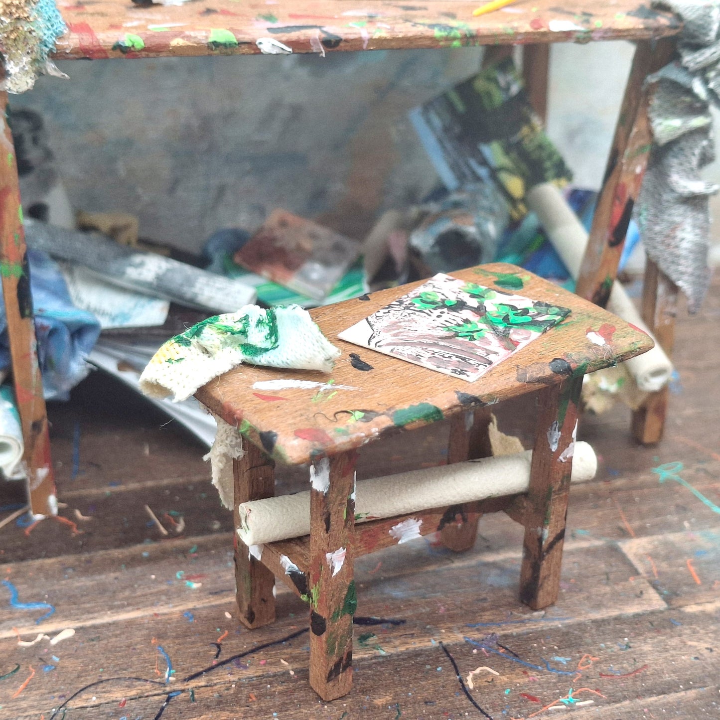 Miniature Artists Table and Stool Set