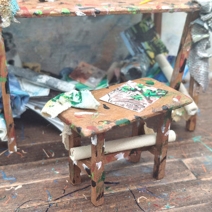 Miniature Artists Table and Stool Set