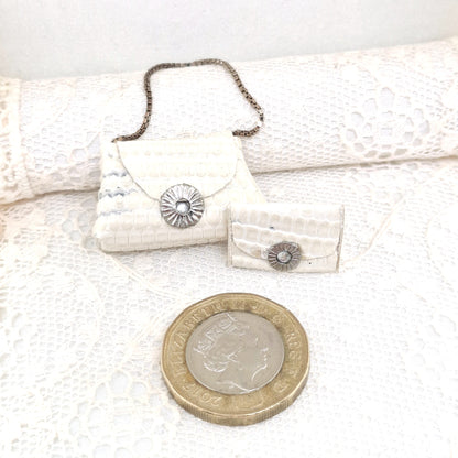 Miniature Leather Handbag & Purse Set