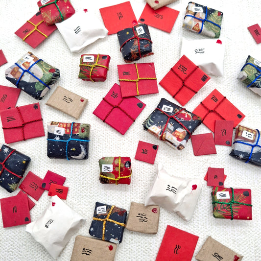 Miniature Red & Navy Christmas Mail Bundles
