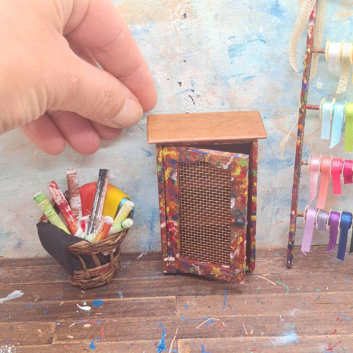 Paint Splatter Cupboard Unit